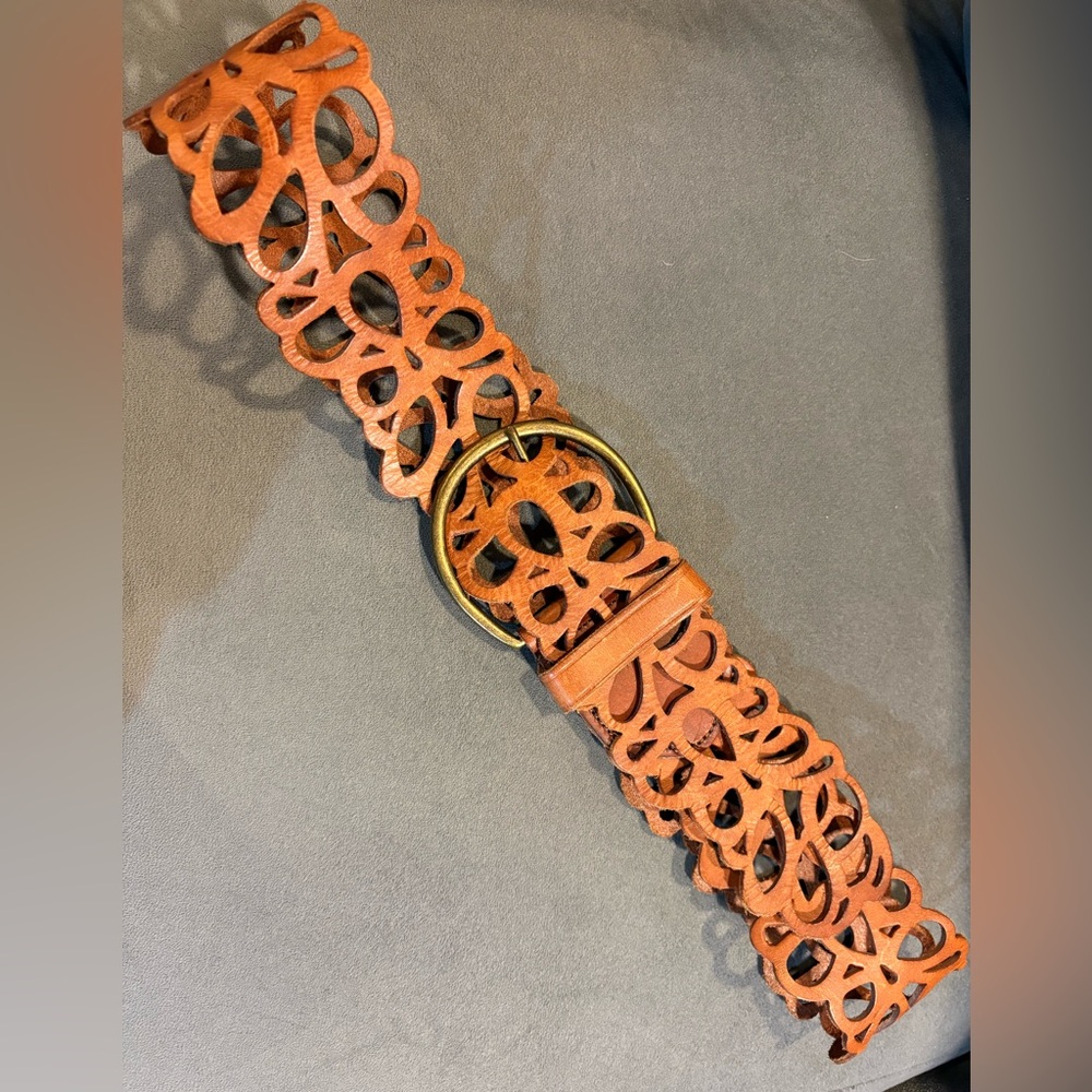 Garnet Hill Cognac Leather Belt